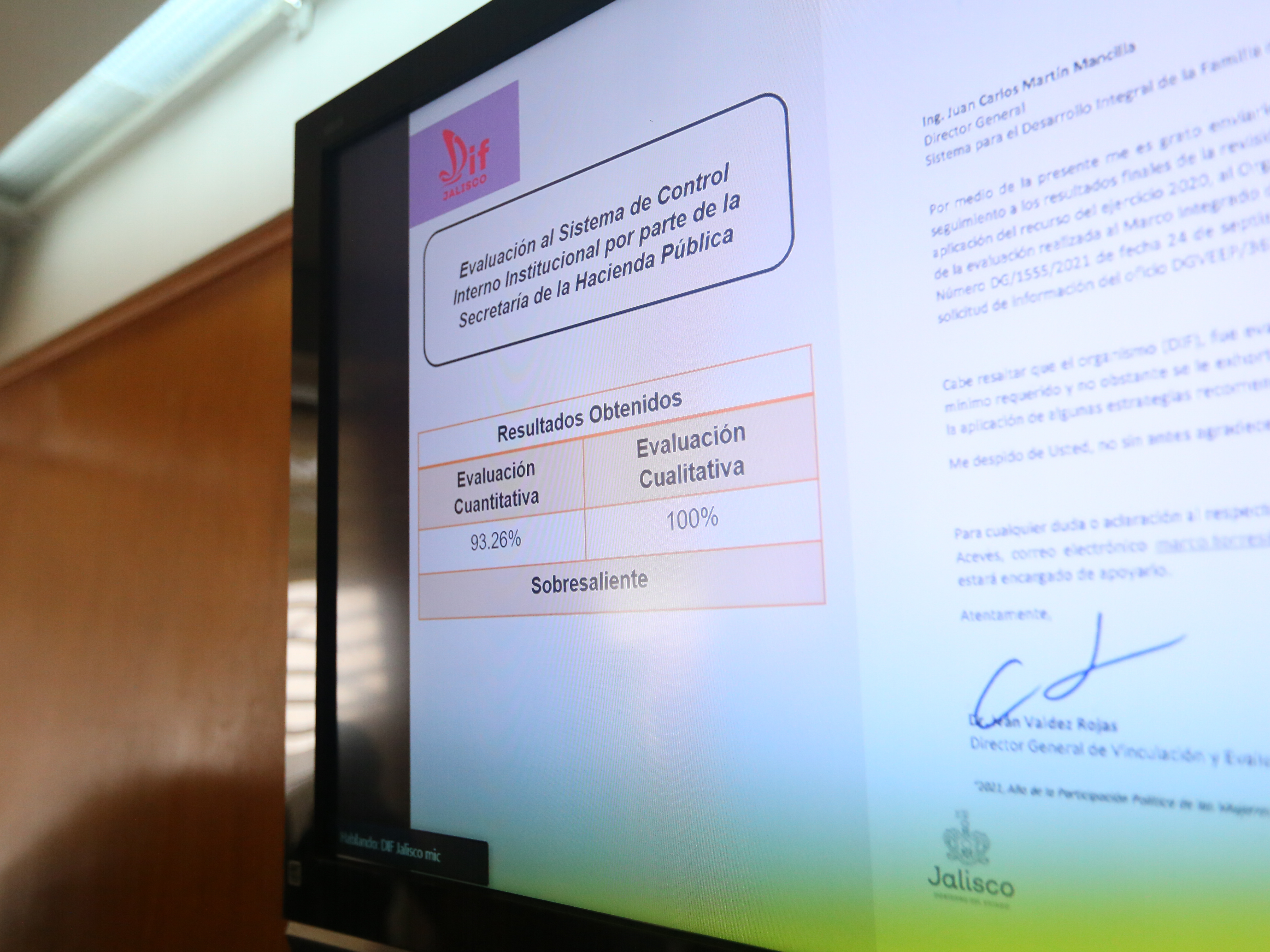 El desempeño del Sistema DIF Jalisco en materia de Control Interno recibió evaluación como "Sobresaliente".
